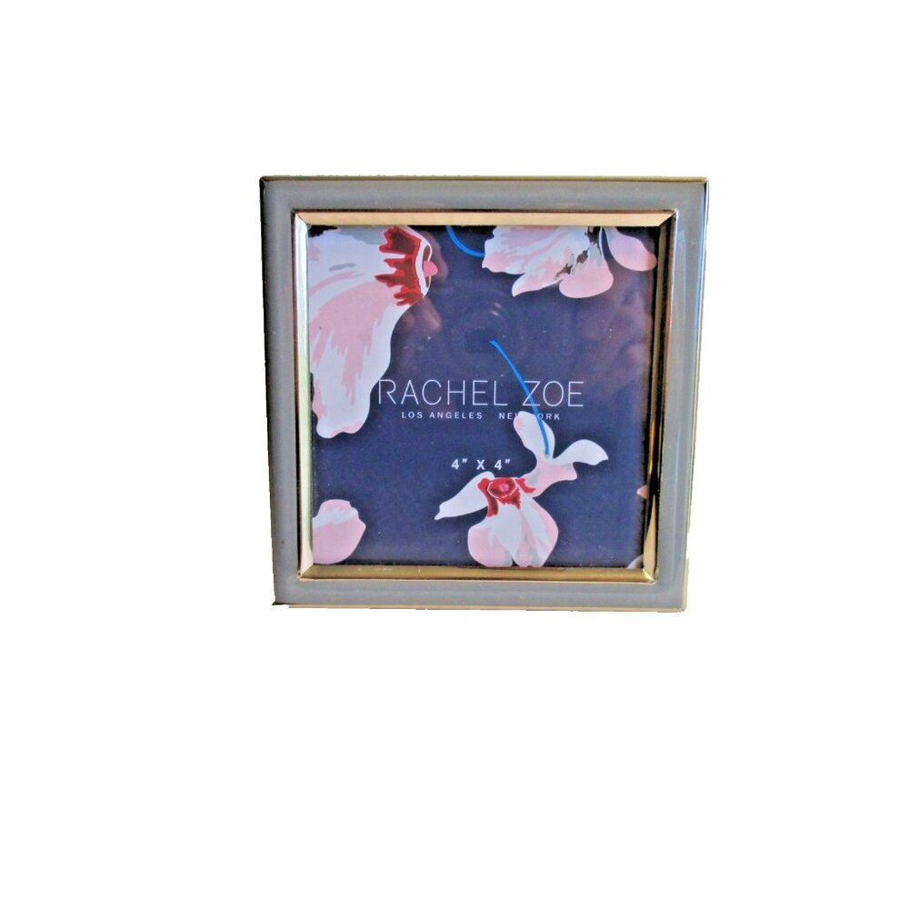 *Rachel Zoe Gray Taupe Gold 4" x 4" Square Picture Frame Table Top - NWT